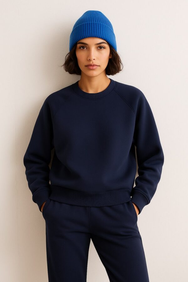 navy blue sweatshirt